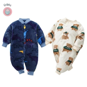 Warm Flannel Baby Jumpsuit and Jacket