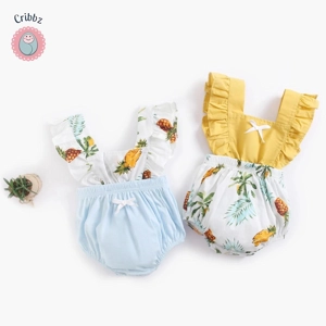Summer Cotton Baby Girls Romper Set