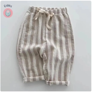 Vintage Stripe Cotton Pants for Kids
