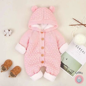 Hooded Cashmere Knit Romper for Infants