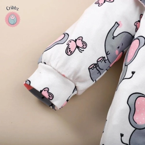 Adorable Elephant Bodysuit for Baby Girls