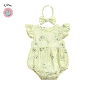 Baby Floral Romper with Headband