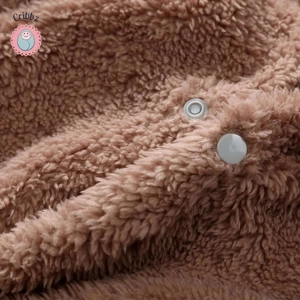 Winter Plush Baby Cartoon Hooded Romper