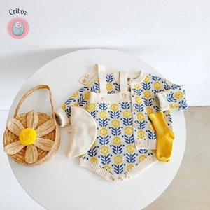 Baby Girl Knit Cardigan & Jumpsuit Set