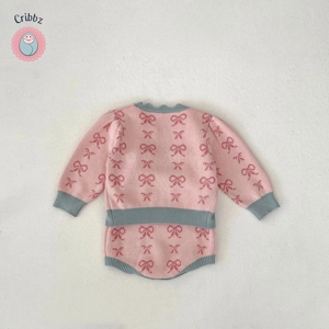 Autumn Knitted Bodysuit for Baby Girls