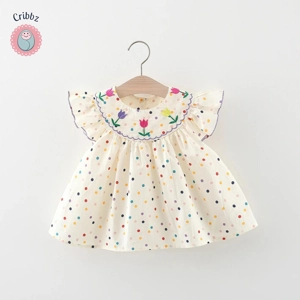 Colorful Embroidered Cotton Baby Dress