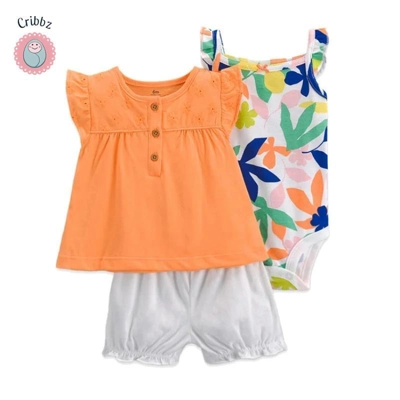Newborn Summer Girls Clothing Set title=