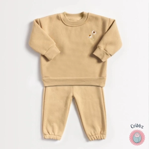 Baby Girls Fleece Daisy Sweatshirt and Jogger Set