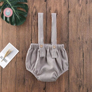 Cute Corduroy Suspender Rompers for Babies