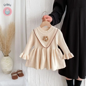 Knitted A-line Flower Dress for Girls