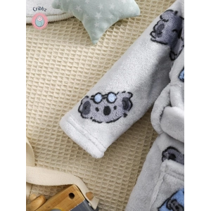 Cribbz Flannel Bear Hooded Bathrobe