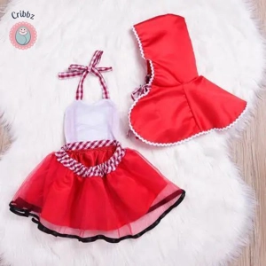Newborn Baby Girls Red Riding Hood Dress