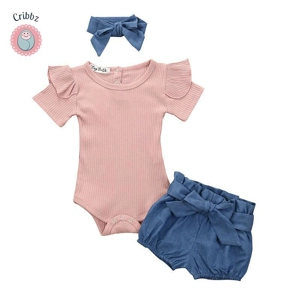 Summer Infant Girl Ruffle Romper Set