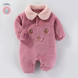 Warm Cartoon Bear Jumpsuit for Infants