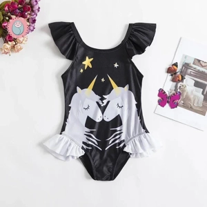 Unicorn One-Piece Swimsuit for Toddlers