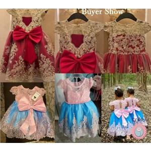 Elegant Golden Lace Princess Dress for Girls