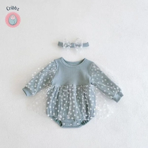 Spring Lace Daisy Embroidery Baby Bodysuit