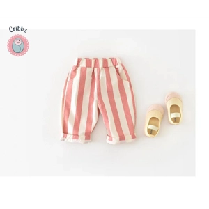 Casual Striped Cotton Pants for Kids