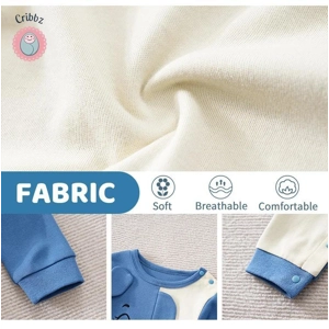 Elephant Print Long Sleeve Baby Romper