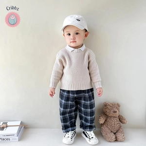 Baby Girls Solid O-Neck Sweater