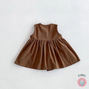 Autumn Childrens Embroidered Tank Dress Vest Set