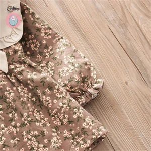 Floral Lace Puffy Sleeve Girls Dress