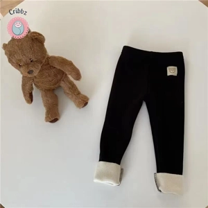 Cute Bear Fur Padded Kids Leggings