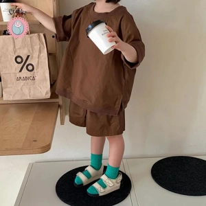 Childrens Cotton Short Sleeve Shorts Set