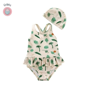 Ruffled Long Sleeve UV Swimsuit for Kids