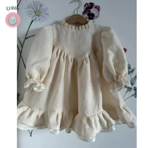 Spring A-line Puff Sleeve Girls Dress