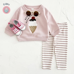Pink Newborn Girl Autumn Outfit Set