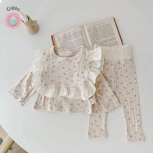 Infant Floral Blouse and Pants Set
