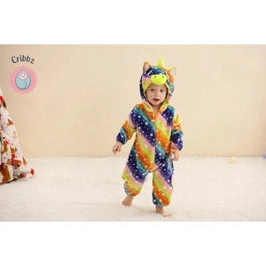 Hooded Flannel Baby Romper Jumpsuit