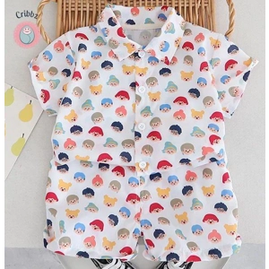 Kids Colorful Cartoon Tee & Shorts Set