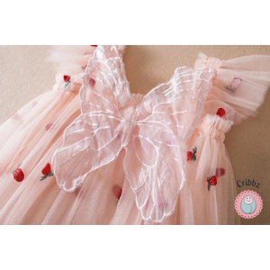Summer Strawberry Bow Princess Dress
