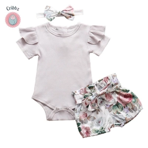Summer Infant Girl Ruffle Romper Set