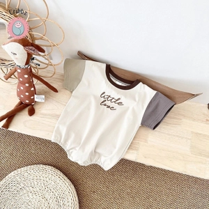 Newborn Girls Color Block Romper Jumpsuit