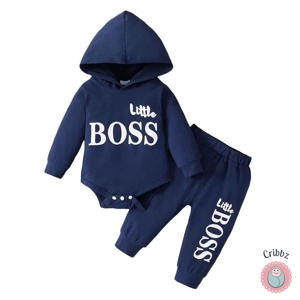 Newborn Baby Boy Hooded Sweatsuit Set