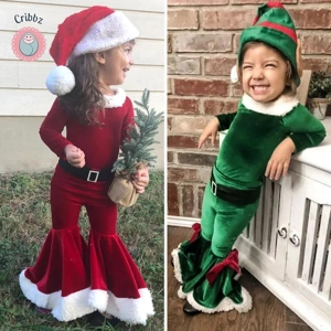 Kids Christmas Elf Costume Set for Parties