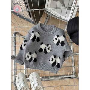 Korean Panda Embroidered Baby Sweater