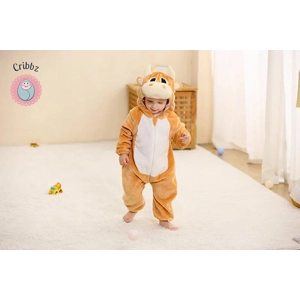 Hooded Flannel Baby Romper Jumpsuit