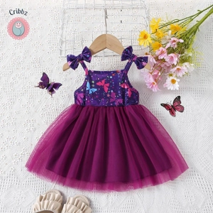 Cute Bow Suspender Mesh Princess Dress