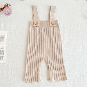 Soft Knitted Baby Overalls Versatile Pants