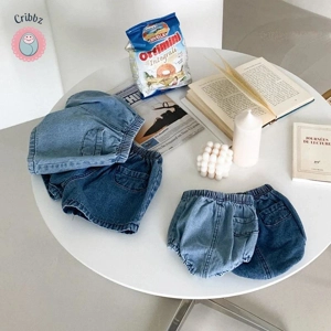 Summer Denim Infant Shorts with Elastic Waist