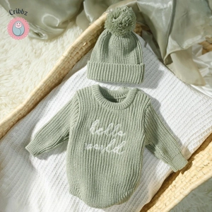 Knitted Newborn Photo Romper Set