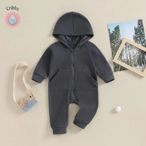 Baby Boy Hooded Romper Jumpsuit