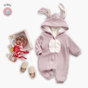Warm Winter Hooded Rompers for Infants