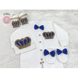 Emerald Gold Baby Bling Romper Set