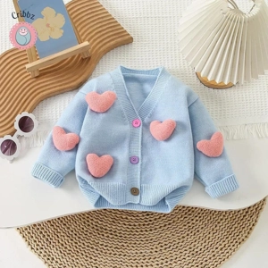 Girls 3D Heart Sweater and Tulle Skirt Set