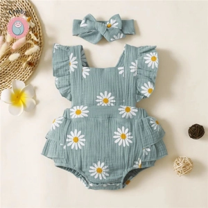 Infant Girl Ruffle Sleeveless Romper Outfit